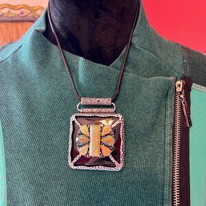 SALE!  Alisha.D Black Square Pendant Necklace